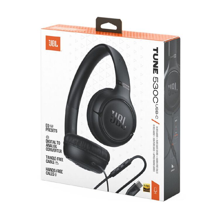 JBL JBL Tune 530 Wired USB-C On-Ear Headphones - Black