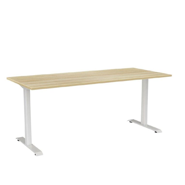 Knights Haven Fixed Single Sided Desk Frame with Atlantic Oak Top