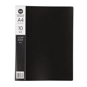 WS Clear Book 10 Leaf Black A4