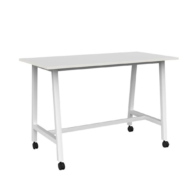 Knights Cubit Bar Leaner Castor 16 x 8 White Top