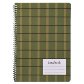 Uniti Stationery Plaid Green A4 Notebook