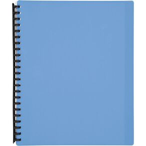 WS Clear Book Refillable 20 Leaf Blue A4
