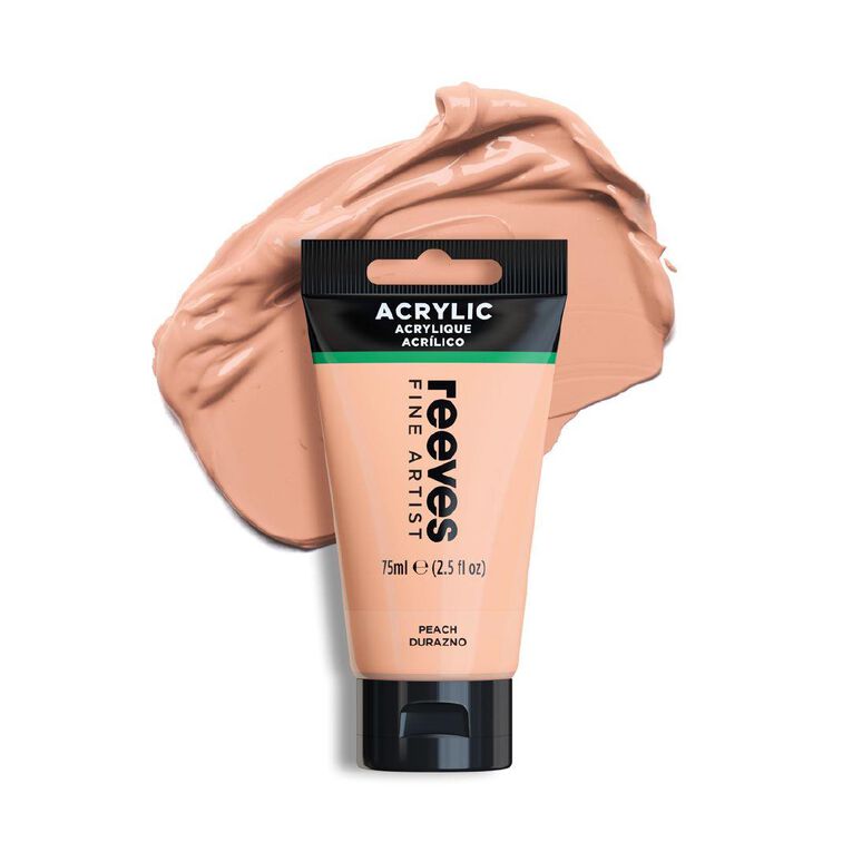 Reeves Fine Acrylic Paint Peach 75ml