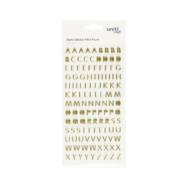 Uniti Mini Foam Alpha Stickers Gold