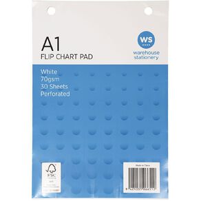 WS Flip Chart 30 Sheet 70gsm White A1