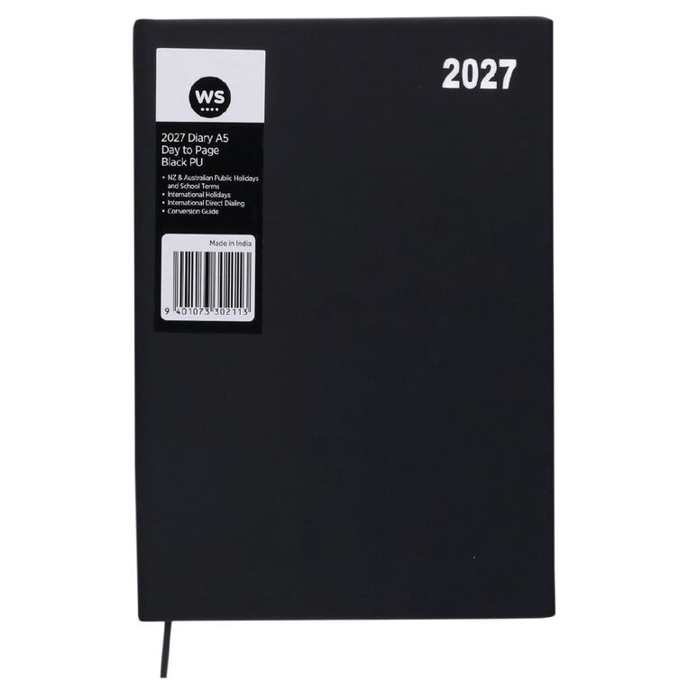 WS 2027 Diary A5 Day to Page Black