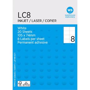 WS Labels 160 Labels 105mm x 74mm A4