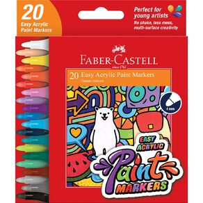 Faber-Castell Easy Acrylic Paint Marker Multi-Coloured 20 Pack