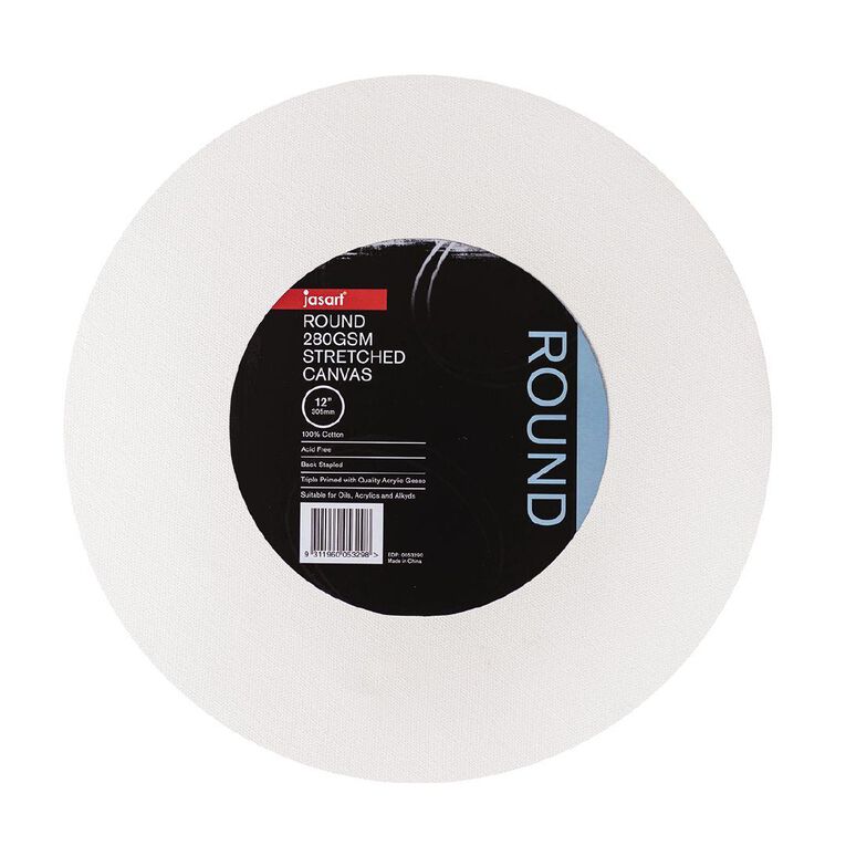 Jasart Round Canvas White 12 inch