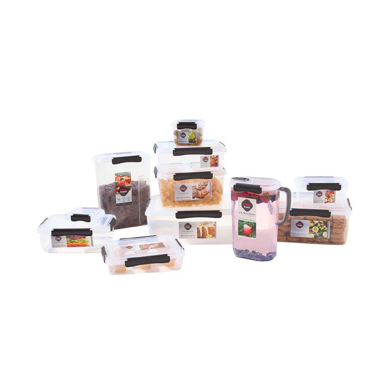 Visto Fresh Storage Container Clear/Charcoal Clips 7.4 Litre