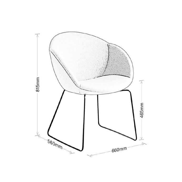 Eden Eden Amelia Black Sled Visitor Chair Navy