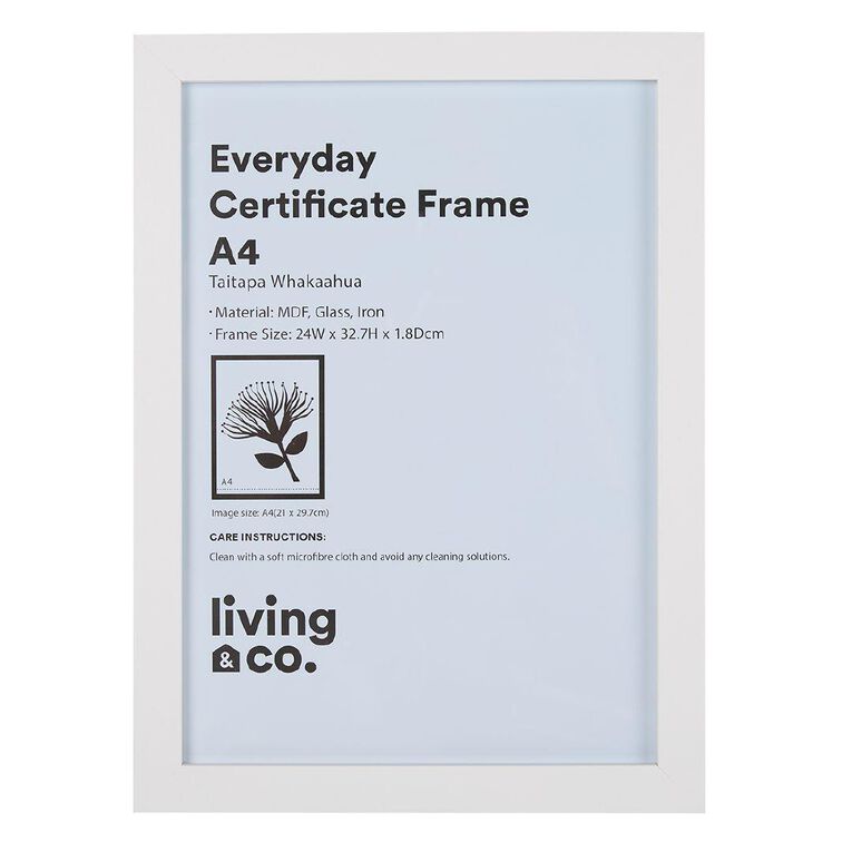 Living & Co Everyday Certificate Frame White A4