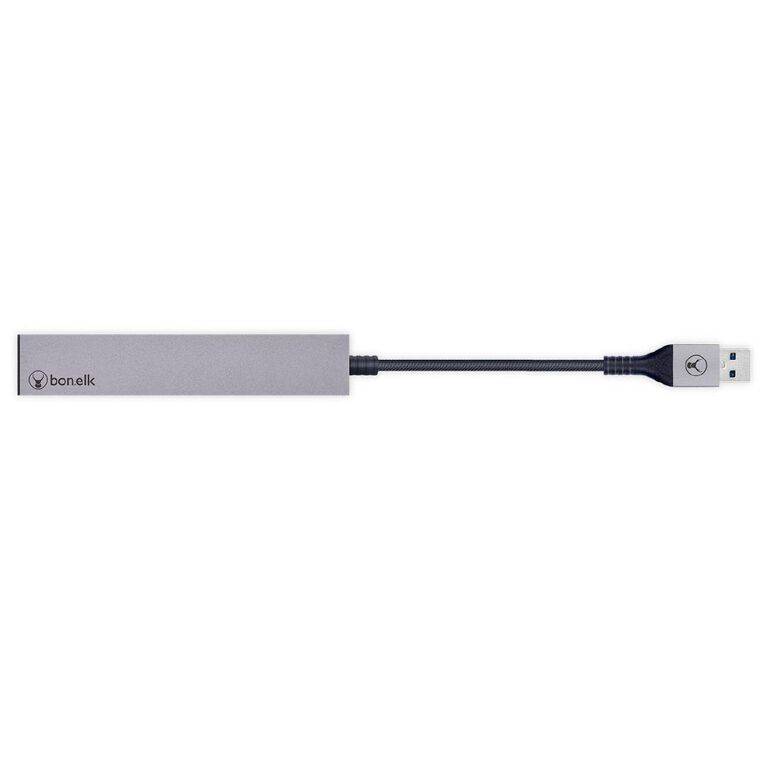 Bonelk Long Life USB A to 4 Port USB 3.0 Slim Hub Space Grey Grey