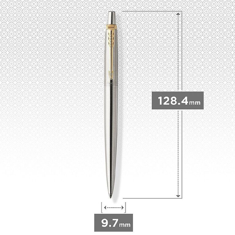 Parker Jotter Silver Gold Trim Gel Pen 0.7mm Black