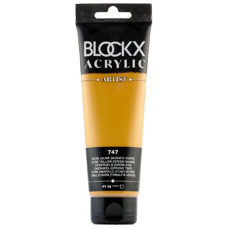 BLOCKX Acrylic Tube 120ml Yellow Ochre Shade Green Green