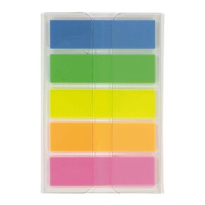 WS Fluro Sticky Flags 12mm x 44mm 20 Sheet 5 Pack Multi-Coloured