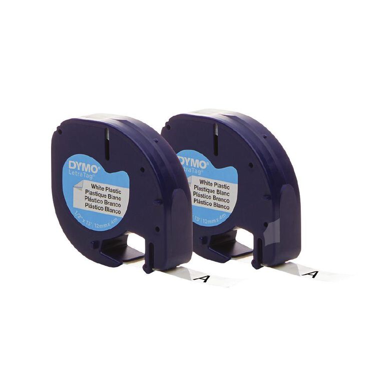 Dymo Letratag Plastic Labels White 2 Pack
