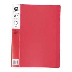 WS Clear Book 10 Leaf Red Red Mid A4