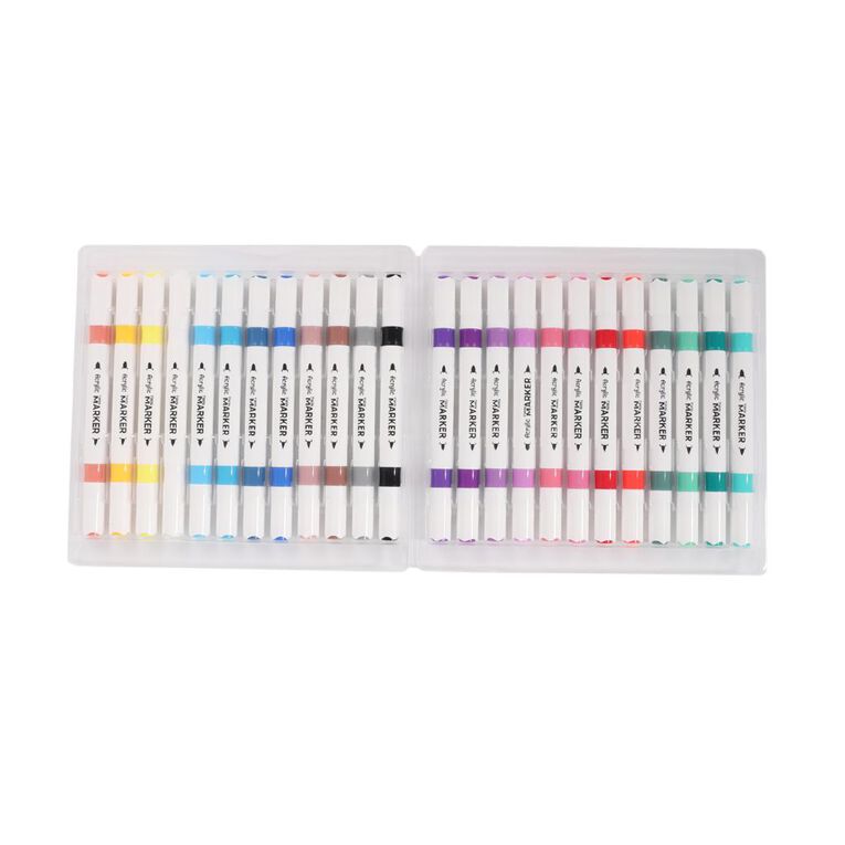 Uniti Dual Tip Acrylic Marker Set 24 Colours