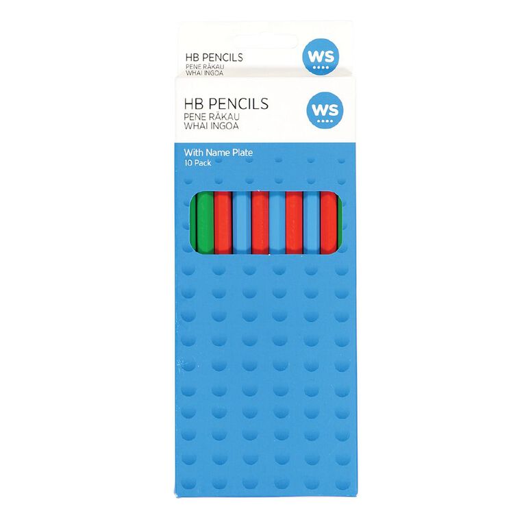 WS Name Plate HB Pencil Assorted 10 Pack