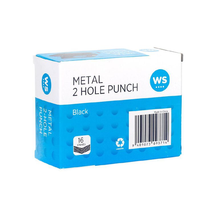 WS Punch 2 Hole Metal 16 Sheet Black
