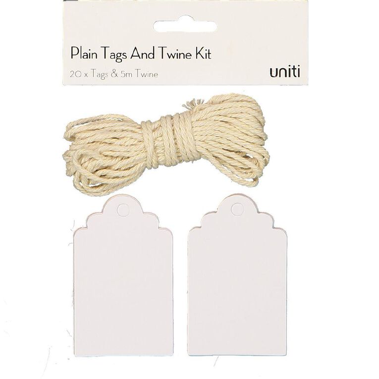 Uniti White Tags and Twine Kit White