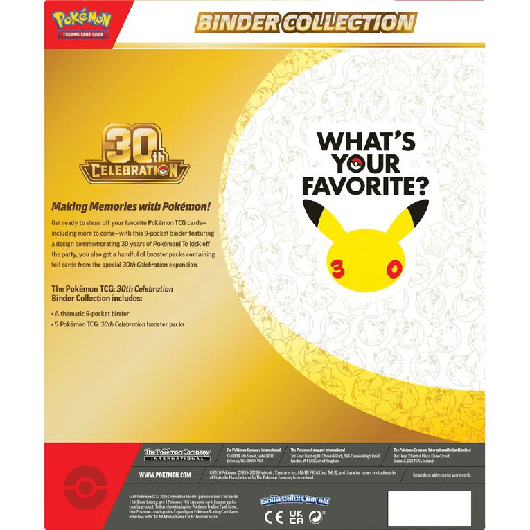 Pokemon 30th Celebration Binder Box - 1 Per Customer