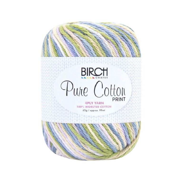 Birch Cotton Print 4Ply Worsted 100% Cotton 65G Botanic Haze
