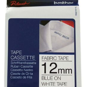 Brother Label Tape TZEFA3 Blue on White 12mm x 3m