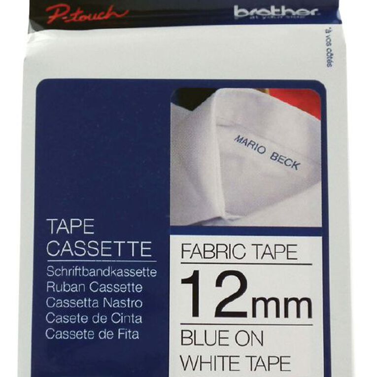 Brother Label Tape TZEFA3 Blue on White 12mm x 3m