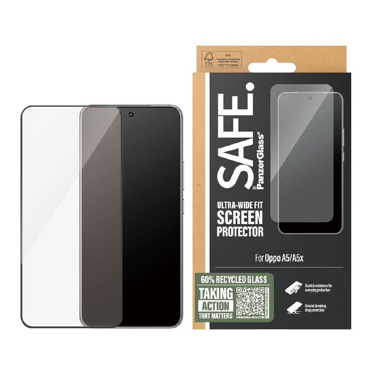 PanzerGlass SAFE by Panzer Fit Screen Protector For Oppo A5 & A5X