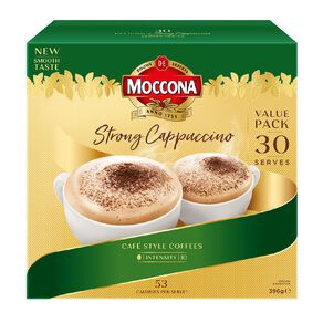 Moccona Cafe Style Strong Cappuccino Coffee Sachets 30 Pack