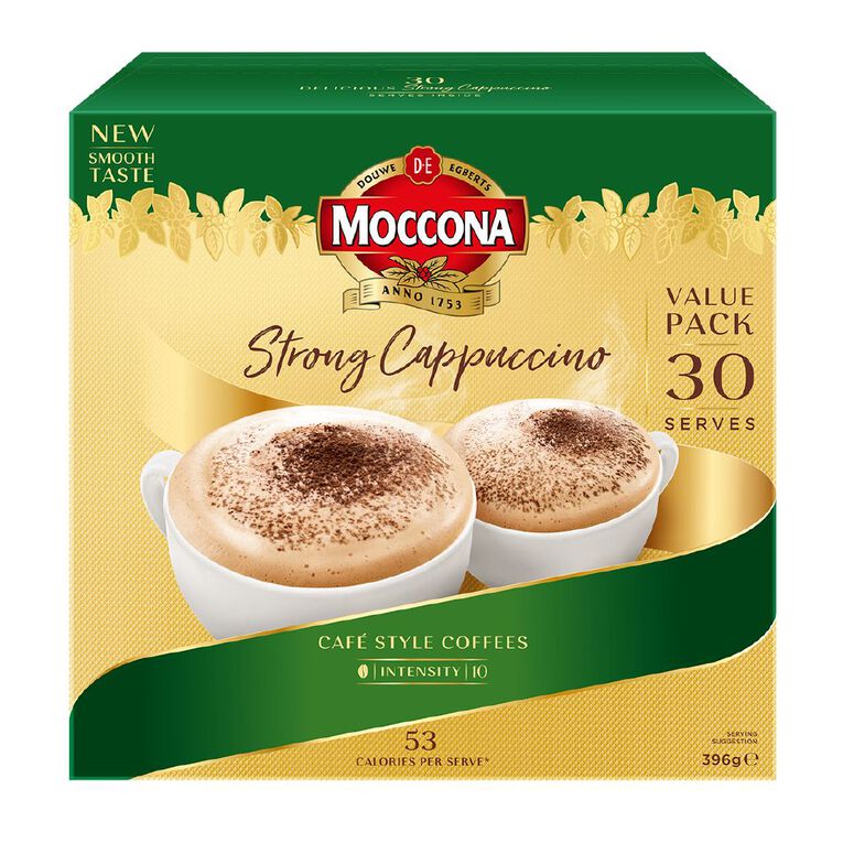 Moccona Cafe Style Strong Cappuccino Coffee Sachets 30 Pack