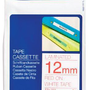 Brother TZe232 Label Tape Red On White 12mm x 8m