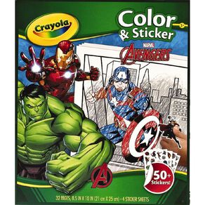 Crayola Marvel Colour & Sticker Book 32 Pages