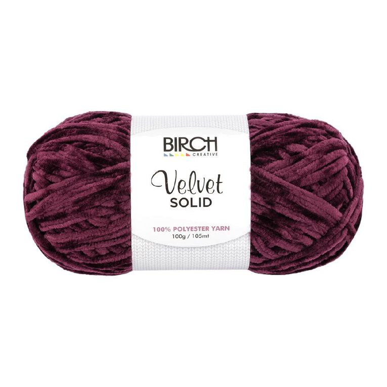 Birch Velvet Yarn 100% Polyester 100G Wine
