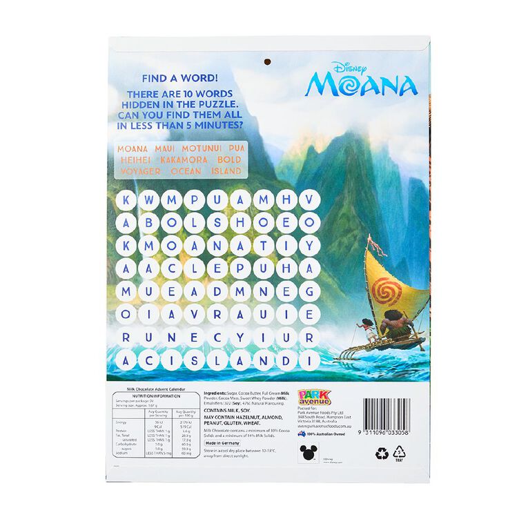 Park Avenue Moana Advent Calendar 40g