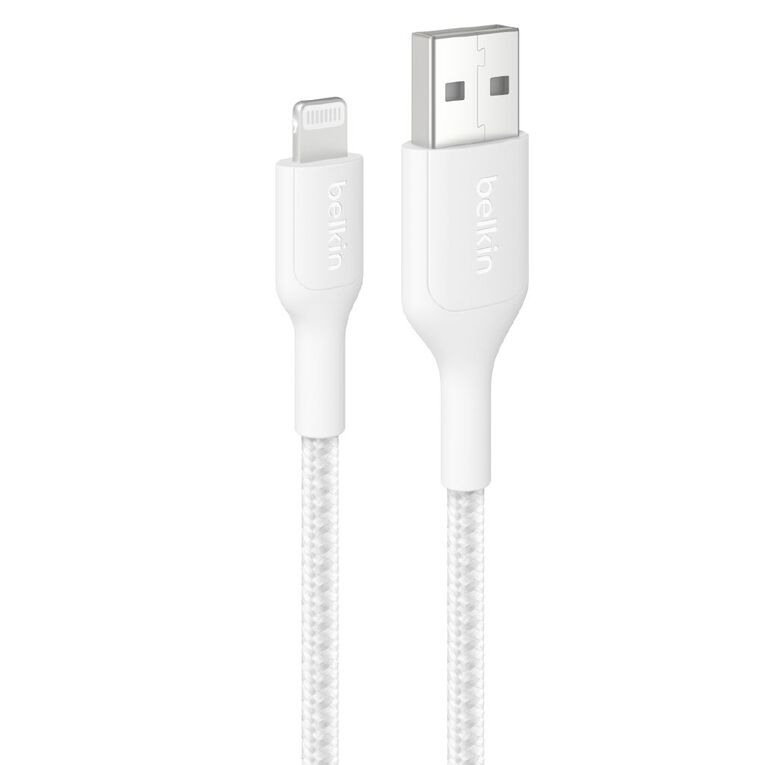 Belkin USB-A to Lightning Boostcharge Braided Cable 1M - White White