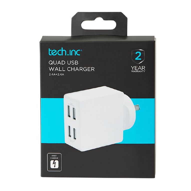 Tech.Inc Quad USB Wall Charger 4.8A