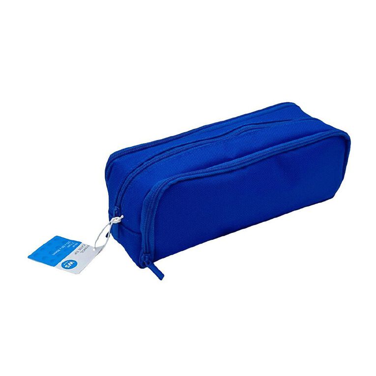 WS Pencil Case with 3 Zips Blue