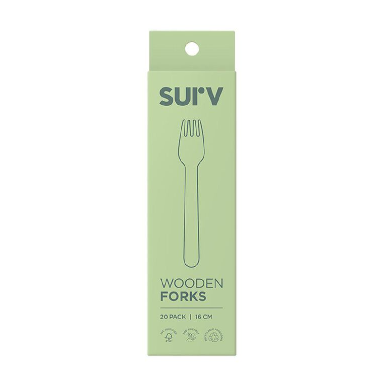 SURV. Wooden Forks Natural 20 Pack