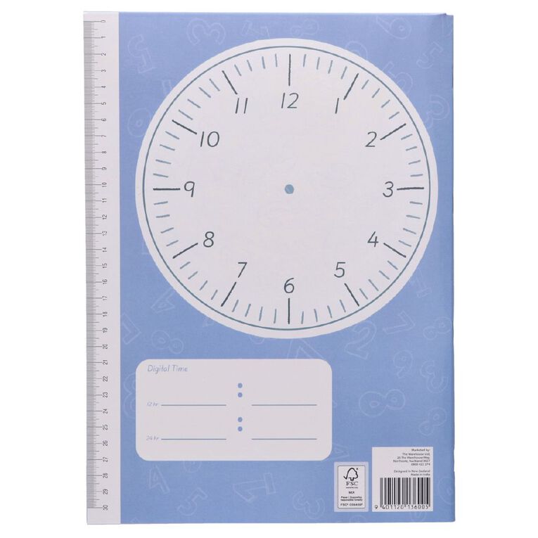 WS Maths 2 Rua 7mm Quad & Unruled 32 Leaf with Margins Blue