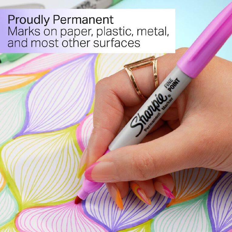 Sharpie Permanent Marker Fine Glam Pop 12 Pack