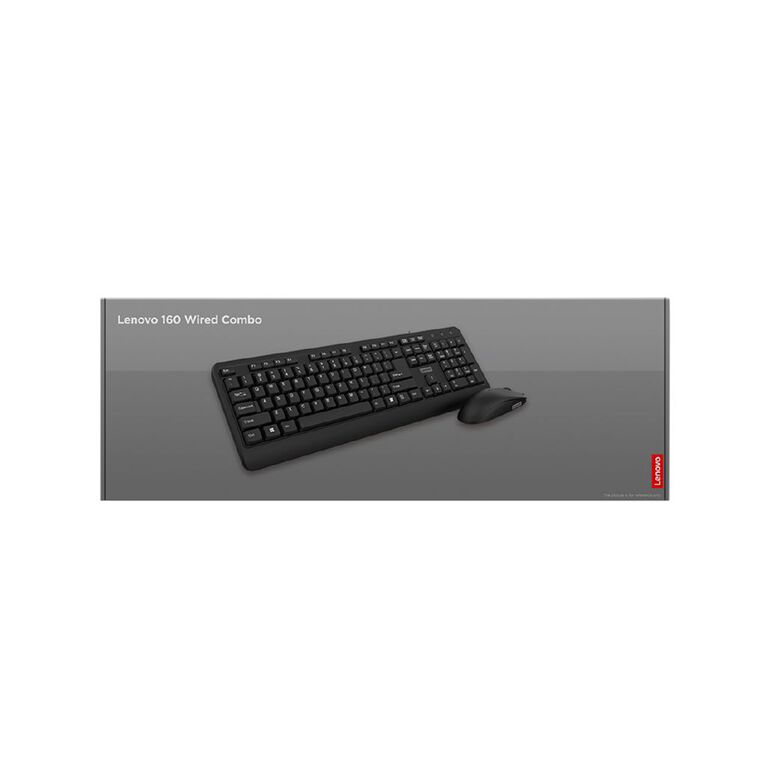 Lenovo 160 Wired Combo Keyboard And Mouse Black