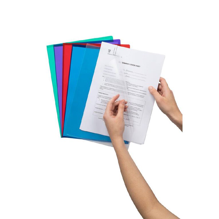 Marbig File A4 L Shaped Pocket Ultra Assorted 10 Pack