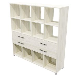 Zealand 12 Cubby with 4 Drawers Coastal Elm