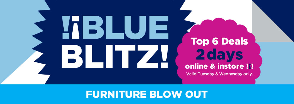 blue blitz instore and online furniture blow out