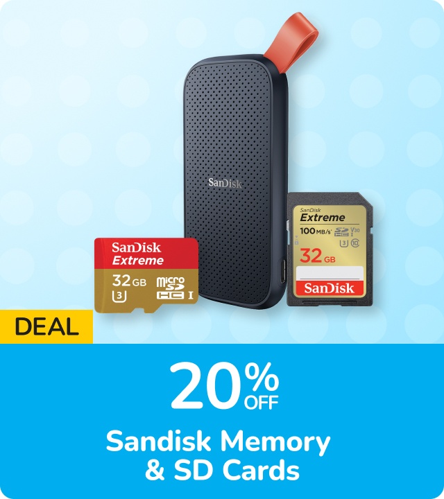 H1: Sandisk Memory & SD Cards H2: 20% Off