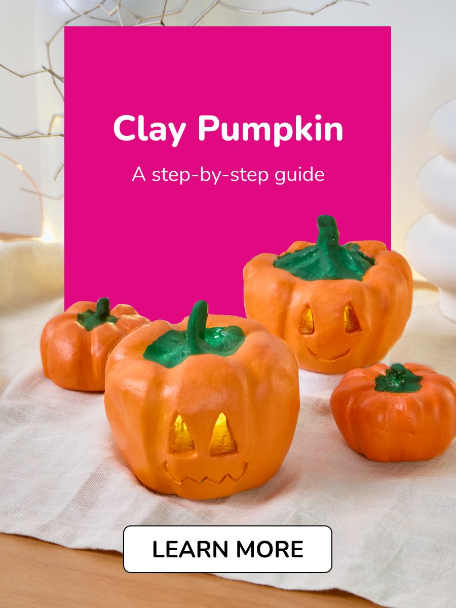 H1: Halloween DIY Craft H2: How to create Halloween Clay Pumpkins CTA: Learn More