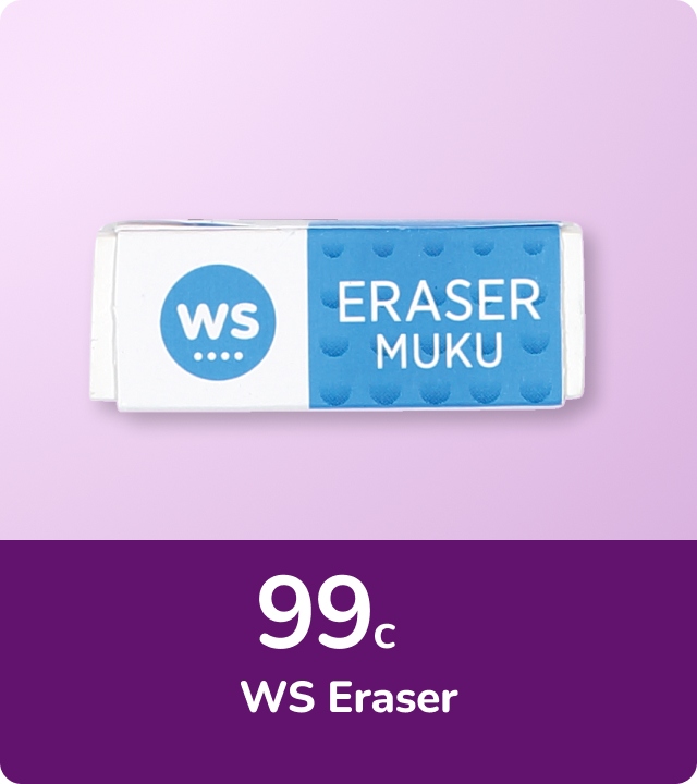 WS White Eraser 99c